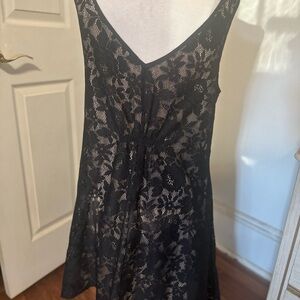 Paper Doll Black Chemise with Silky Floral Elegance